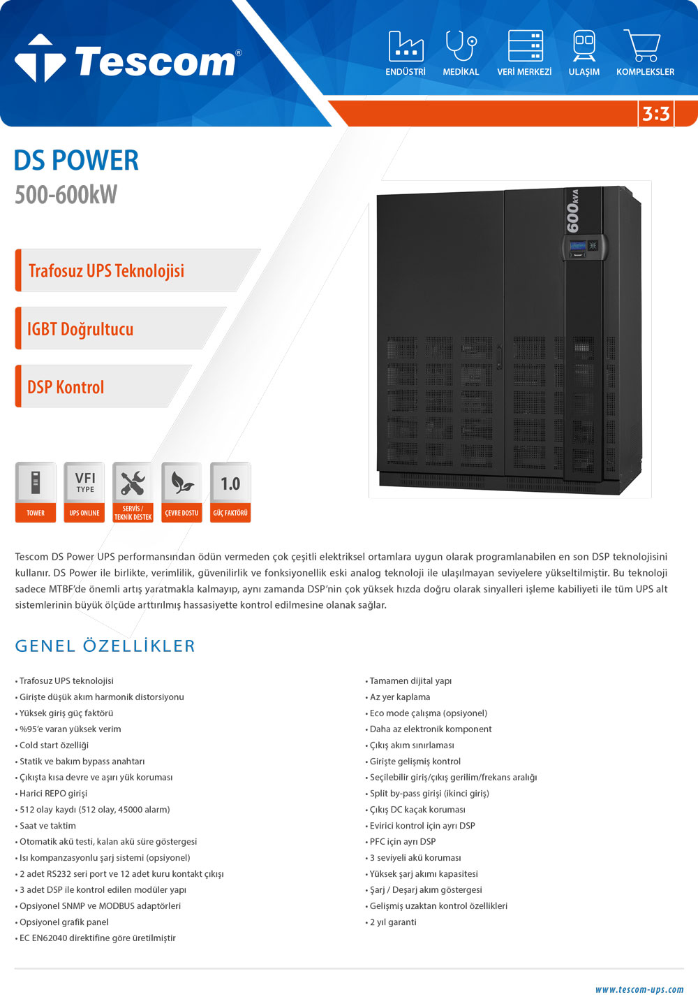 DS POWER 500 - 600 kW